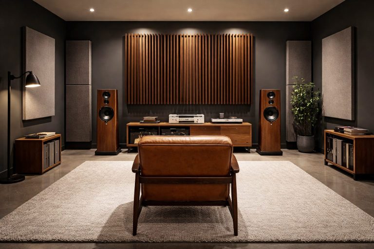 Get the Look: A Sophisticated Basement Music Lounge