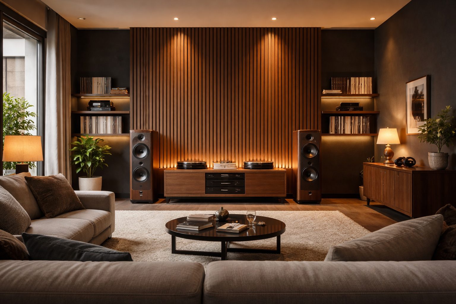 Concept: Luxury Slatted Wall Audio Lounge